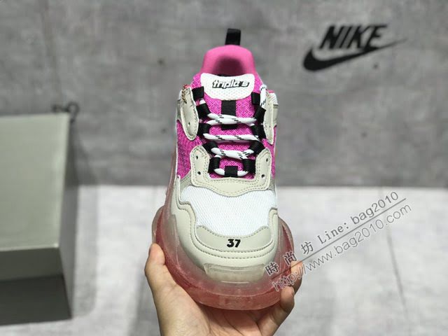 Balenciaga經典款男女鞋 巴黎世家頂級版本Triple S厚底氣墊大底LOGO老爹鞋 Balenciaga情侶款老爹鞋  hdbl1269